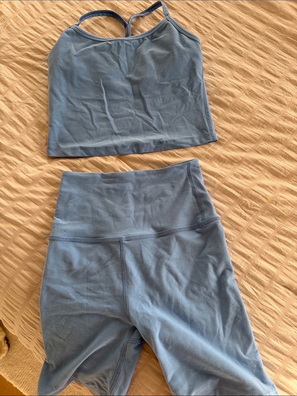 Beyond Yoga Dusty Blue High-Waist Bike Shorts